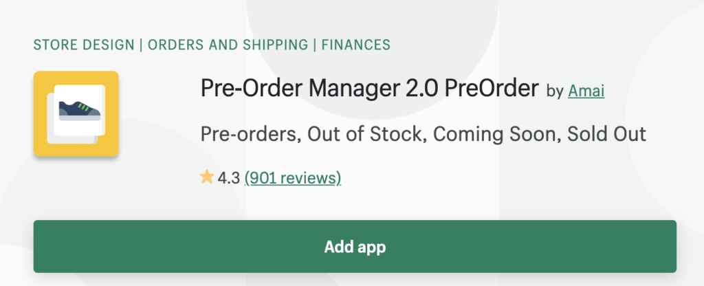 ShopifyアプリPre-OrderManager