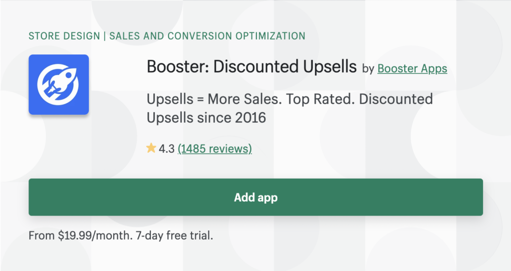 ShopifyアプリDiscounted Upsells - Cross Sell